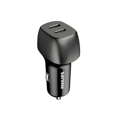 شارژر فندکی فیلیپس مدل DLP5522C Dual Port USB-C Car Charger توان 60 وات